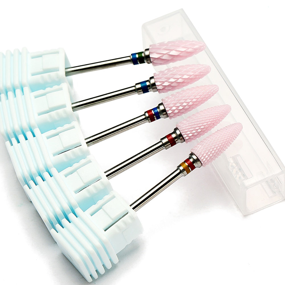 29 Types Nail Drill Bits For Electric Drill Manicure Machine Accessory Rainbow Tungsten Carbide Ceramic Milling Cutter Nail Files