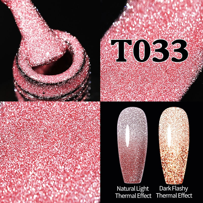 Sparkling Gel Nail Polish Reflective Glitter Semi Permanent Need Base Top Coat 7.5ml