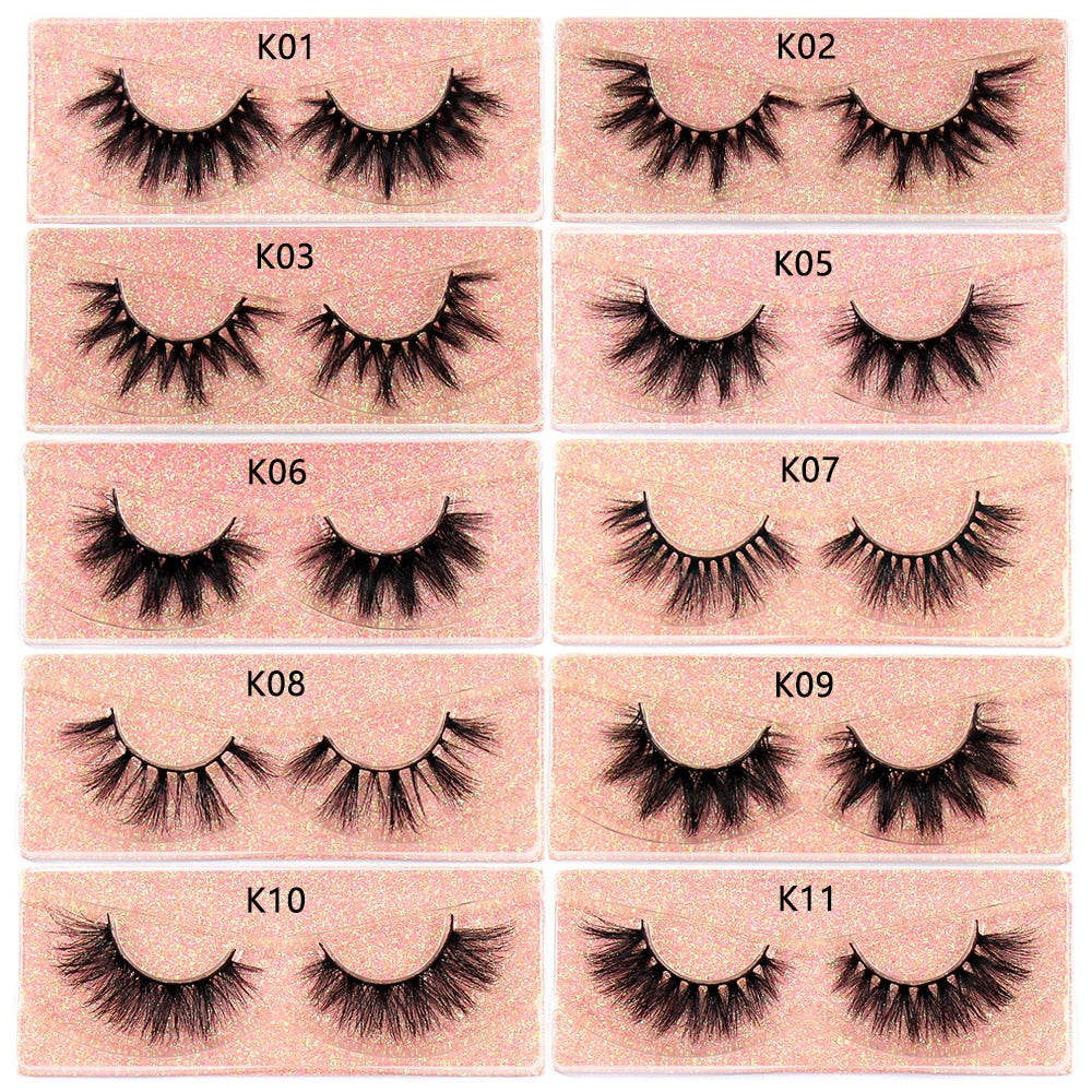 Eyelashes 3D Lashes Fluffy Soft Wispy Natural Cross Lash