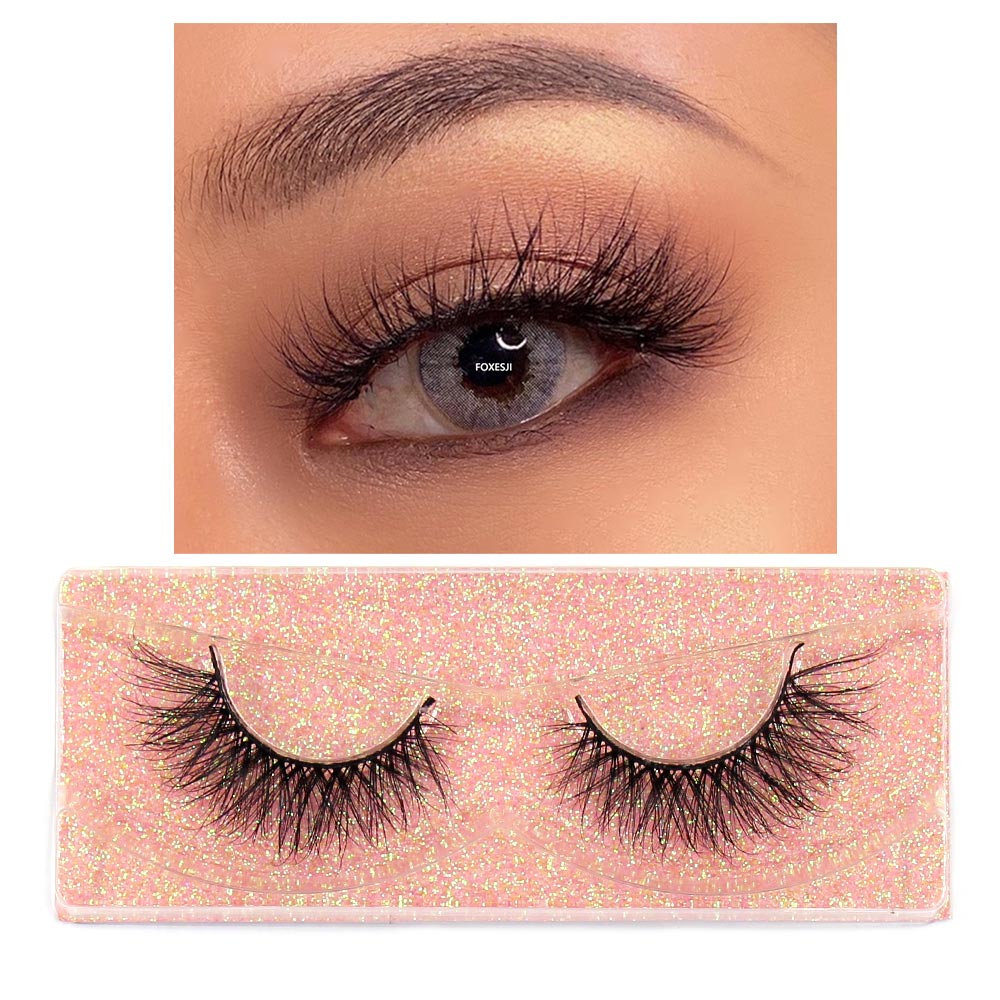 Eyelashes 3D Lashes Fluffy Soft Wispy Natural Cross Lash