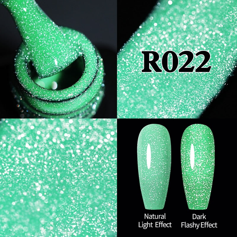 Sparkling Gel Nail Polish Reflective Glitter Semi Permanent Need Base Top Coat 7.5ml