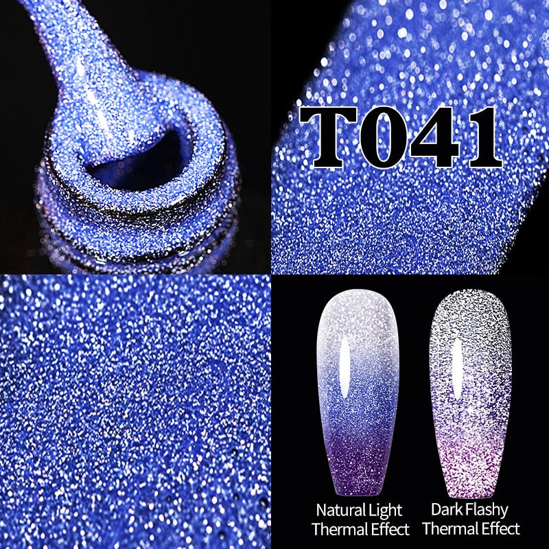 Sparkling Gel Nail Polish Reflective Glitter Semi Permanent Need Base Top Coat 7.5ml