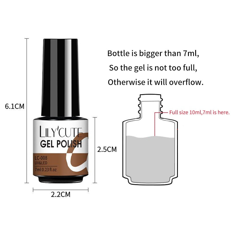 7ML Gel Nail Polish Nude Semi-Permanent Nail Polish For Nails Soak Off UV LED UV Gel DIY Nail Art Gel Varnishes