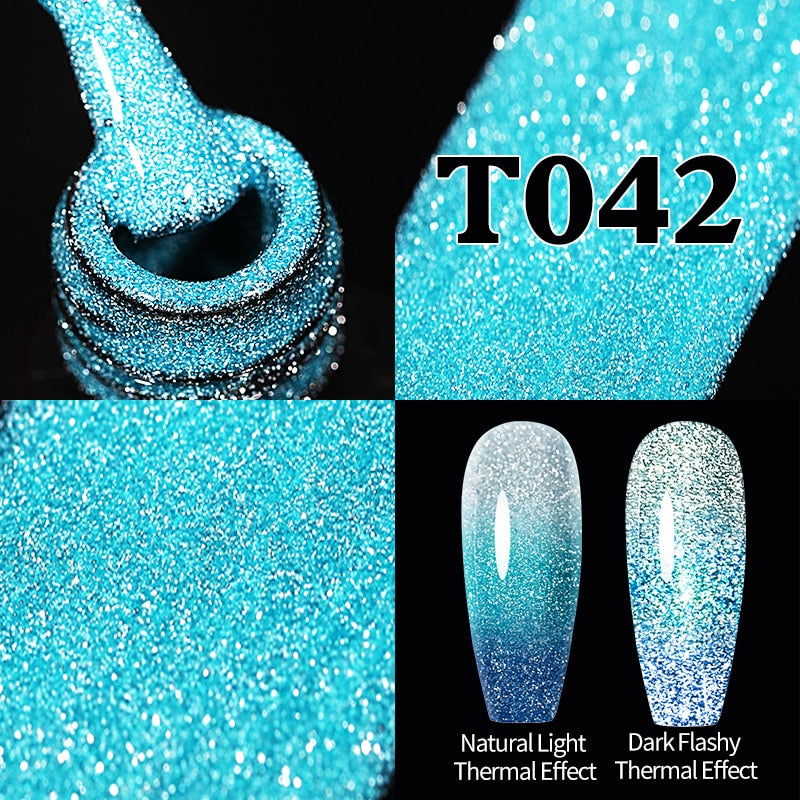 Sparkling Gel Nail Polish Reflective Glitter Semi Permanent Need Base Top Coat 7.5ml