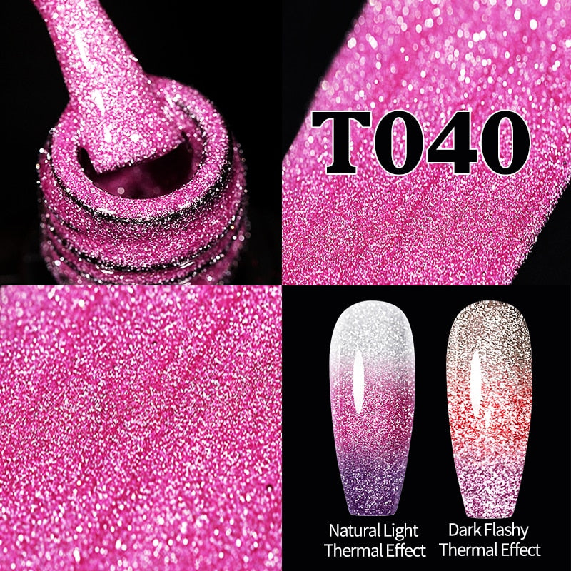 Sparkling Gel Nail Polish Reflective Glitter Semi Permanent Need Base Top Coat 7.5ml