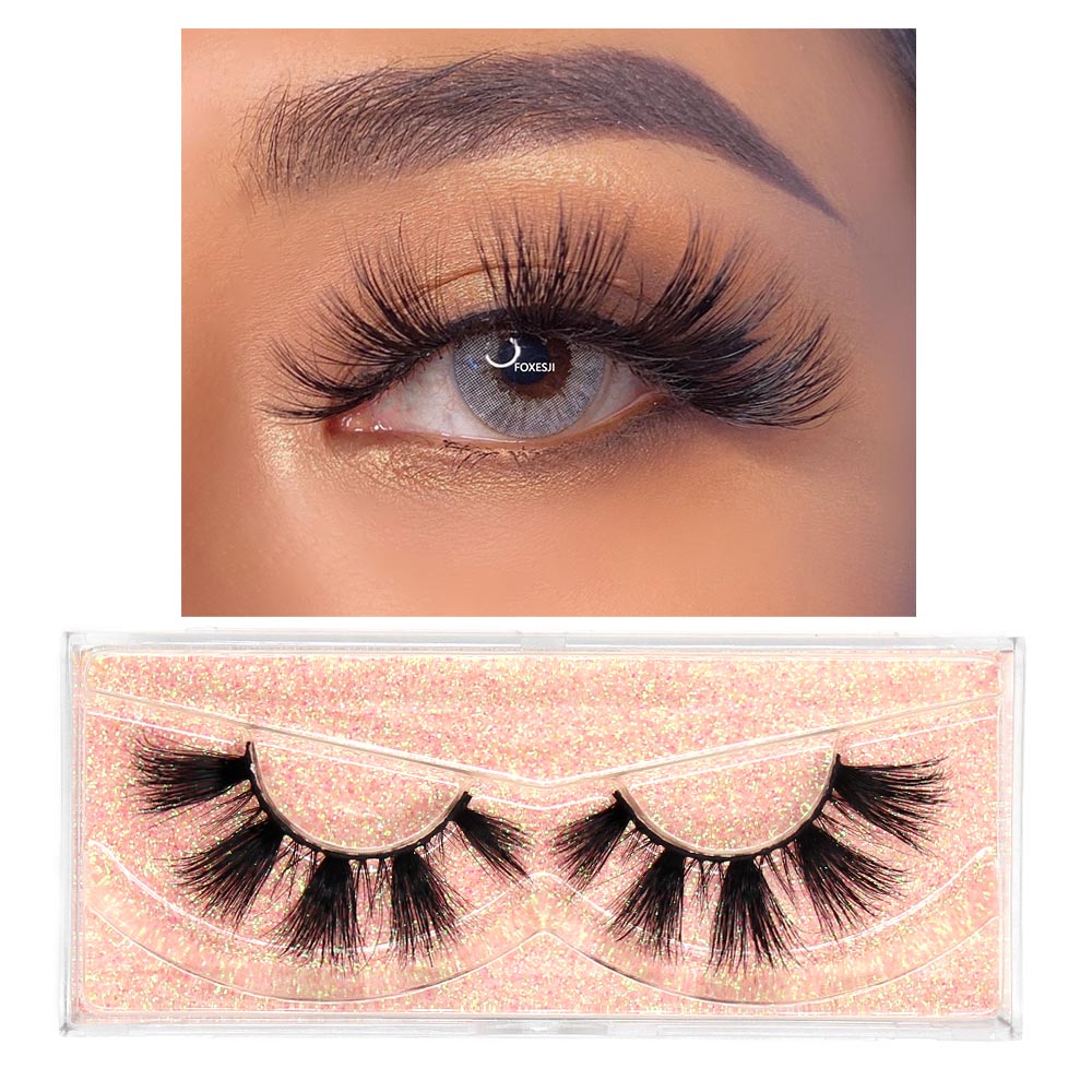 Eyelashes 3D Lashes Fluffy Soft Wispy Natural Cross Lash