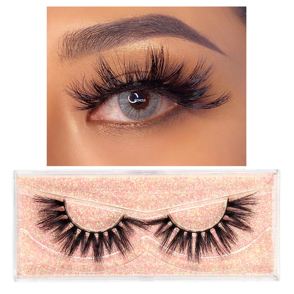 Eyelashes 3D Lashes Fluffy Soft Wispy Natural Cross Lash
