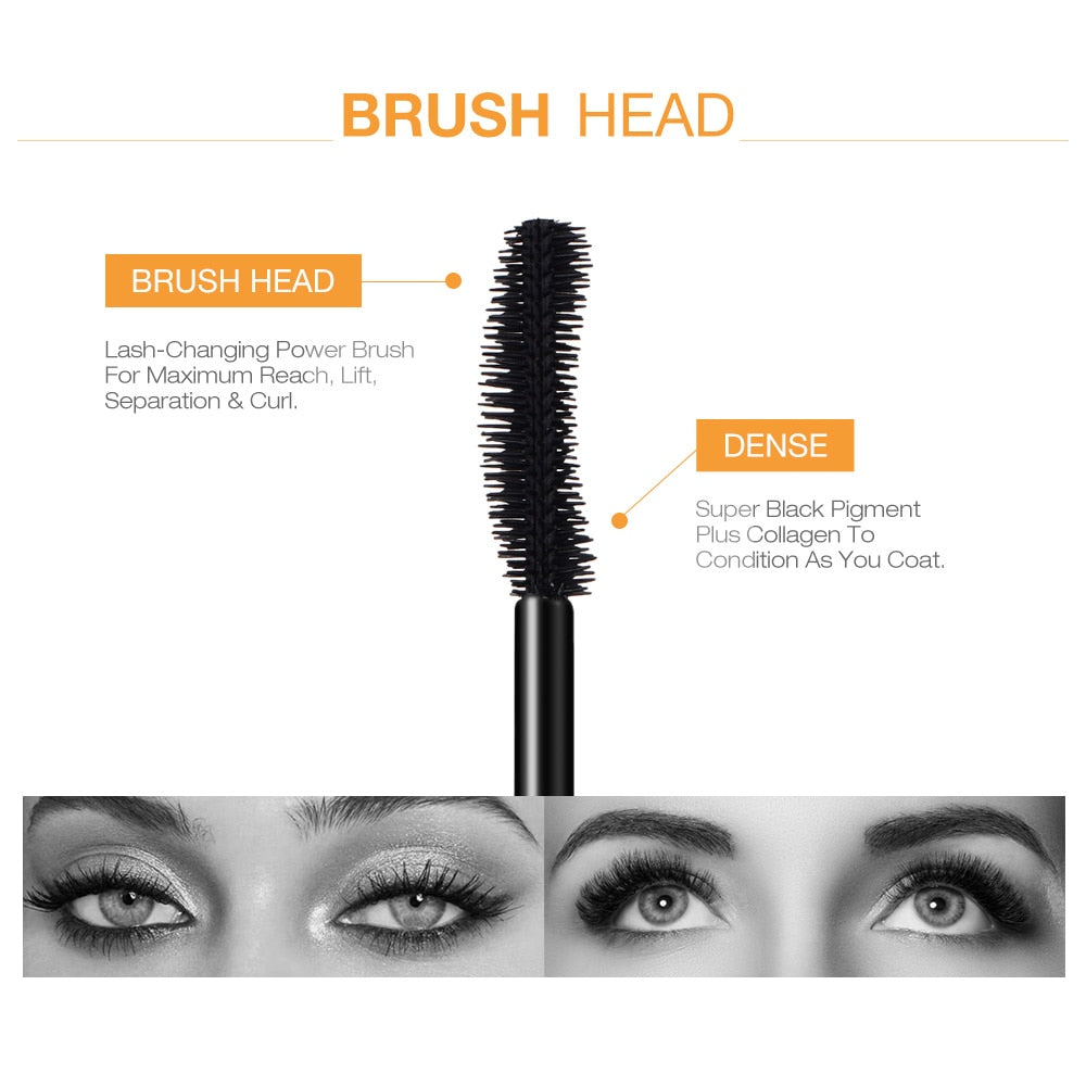 3D Mascara Lengthening Lashes Brush Gold Color Mascara
