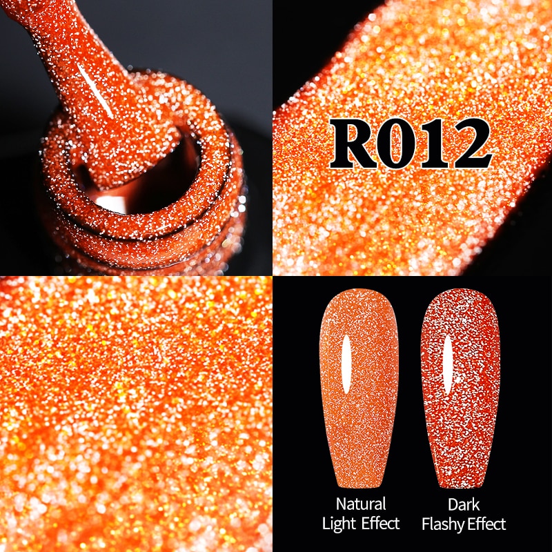 Sparkling Gel Nail Polish Reflective Glitter Semi Permanent Need Base Top Coat 7.5ml