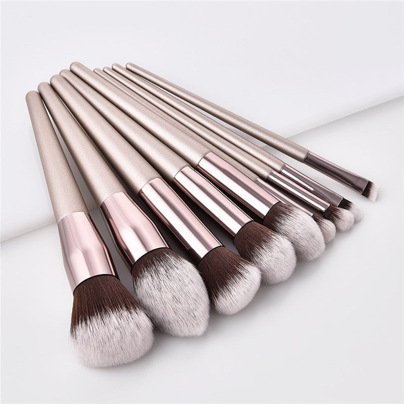 Champagne Elegance Makeup Brush Collection