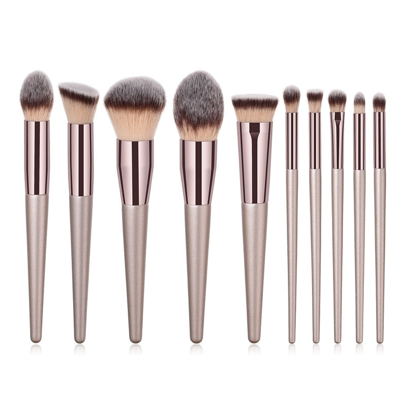 Champagne Elegance Makeup Brush Collection