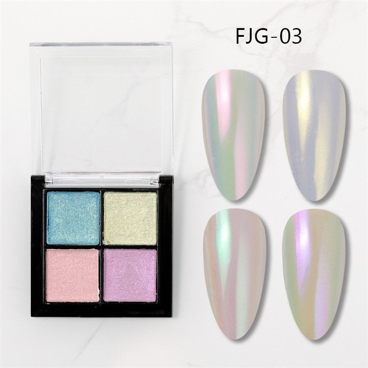 6 Colors Holographics Laser Aurora Solid Mirror Nail Glitter Powder