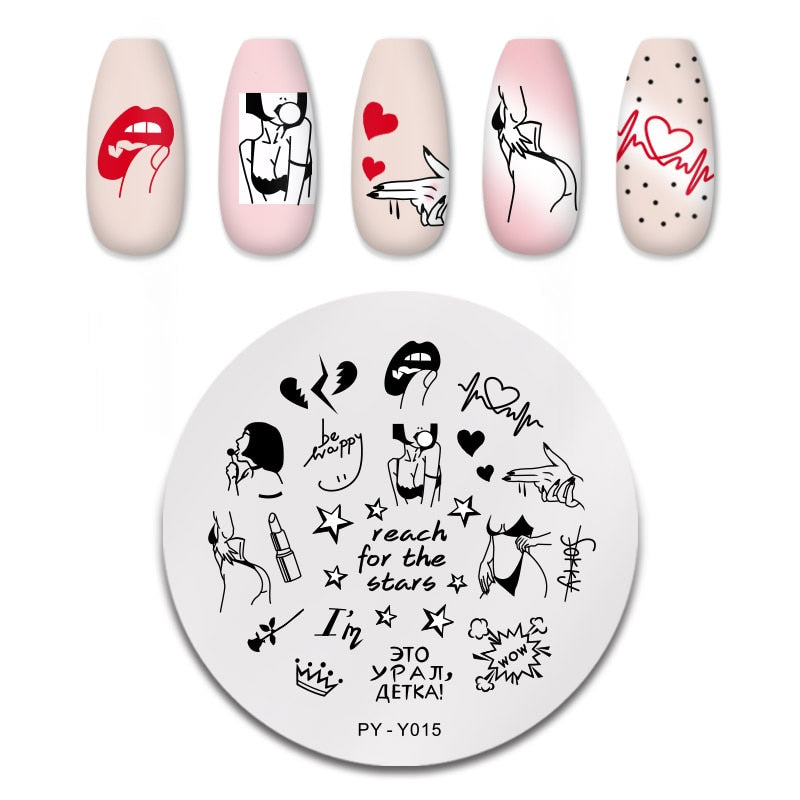 12X6cm Nail Art Templates Stamping Design