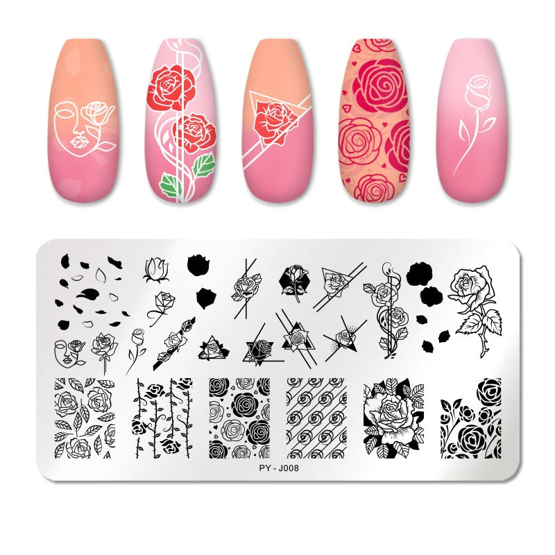 12X6cm Nail Art Templates Stamping Design