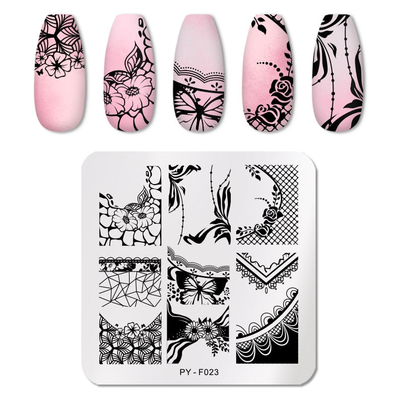 12X6cm Nail Art Templates Stamping Design