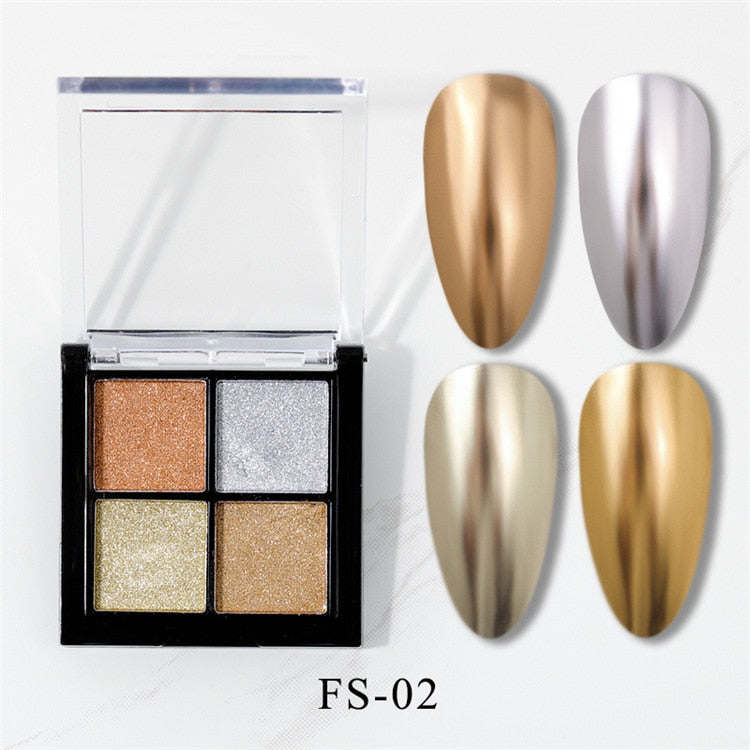 6 Colors Holographics Laser Aurora Solid Mirror Nail Glitter Powder