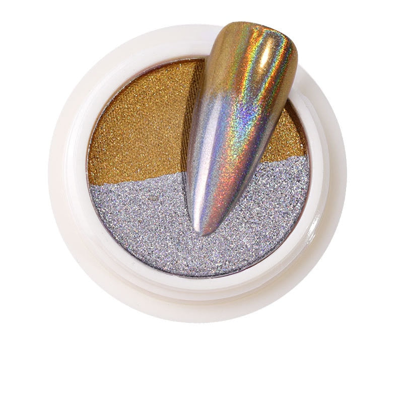6 Colors Holographics Laser Aurora Solid Mirror Nail Glitter Powder