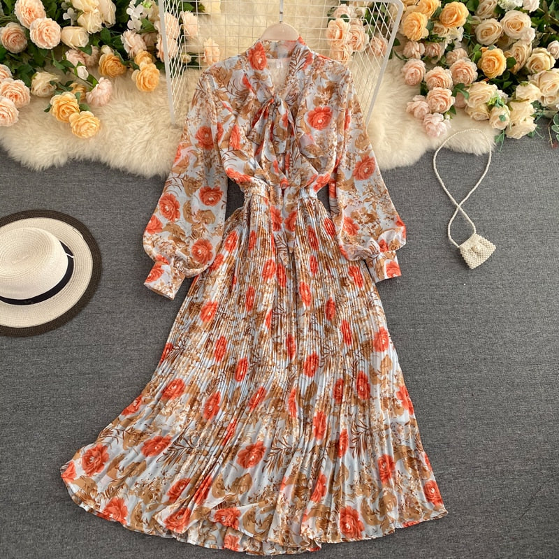 Floral Vintage Long Dress