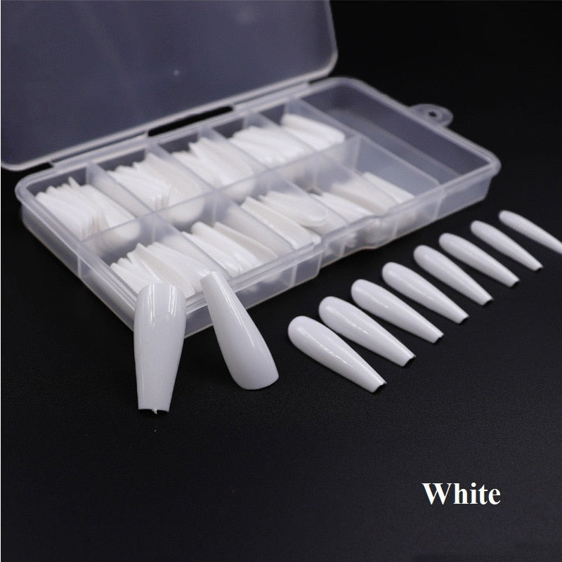 100-500pcs False Ballerina Natural Look Nails