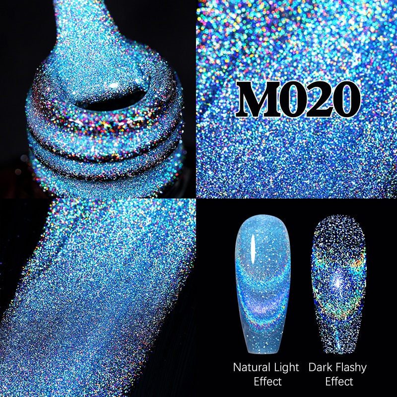 Sparkling Gel Nail Polish Reflective Glitter Semi Permanent Need Base Top Coat 7.5ml
