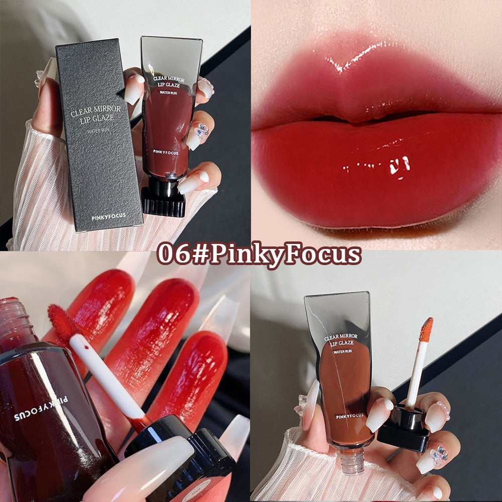 Water Lip Glaze High Gloss Moisturizing Sexy Red Lip Tint - LONGLASTING