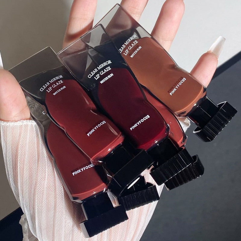 Water Lip Glaze High Gloss Moisturizing Sexy Red Lip Tint - LONGLASTING