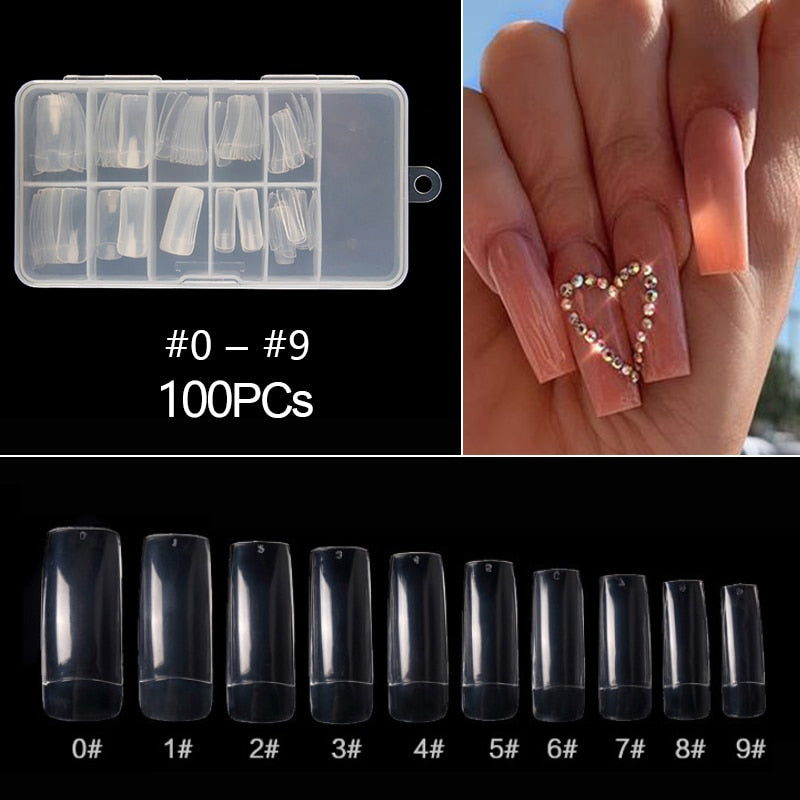 100-500pcs False Ballerina Natural Look Nails