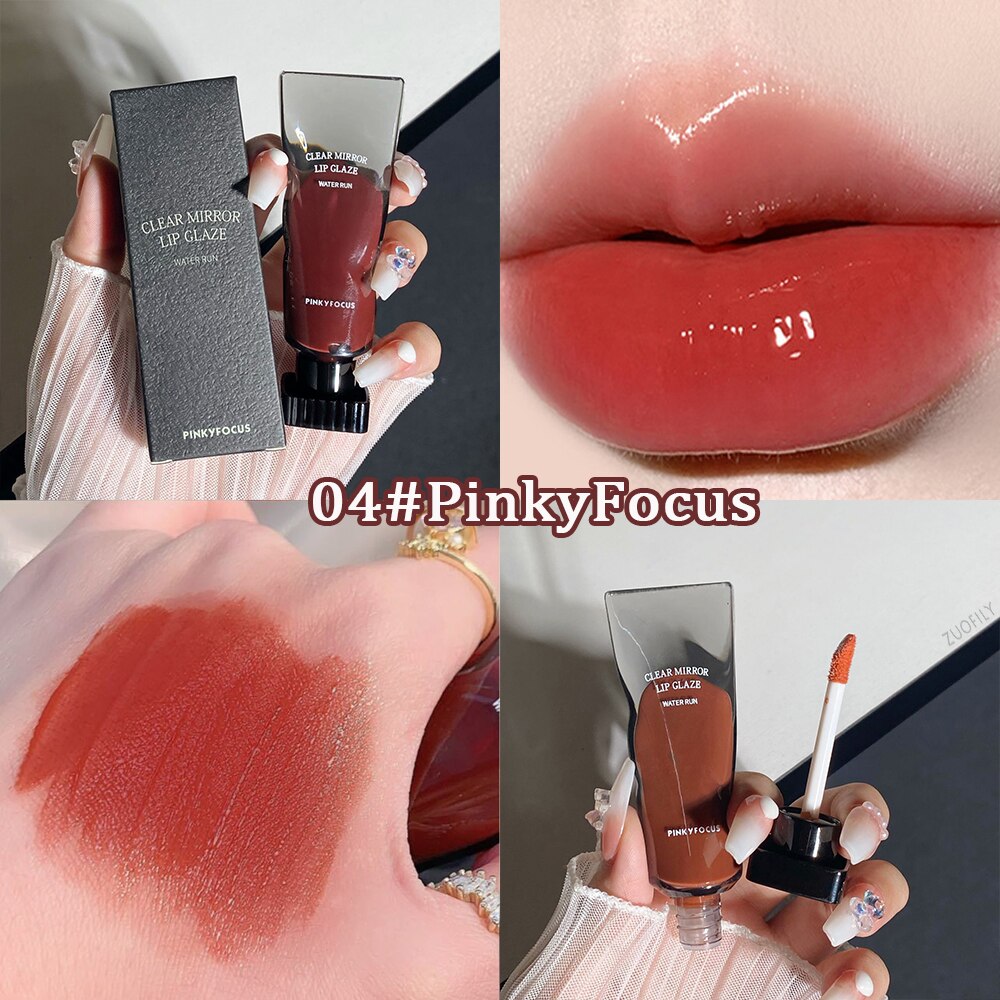 Water Lip Glaze High Gloss Moisturizing Sexy Red Lip Tint - LONGLASTING