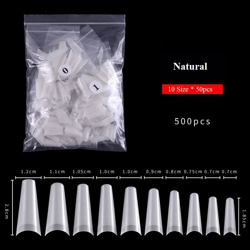 100-500pcs False Ballerina Natural Look Nails