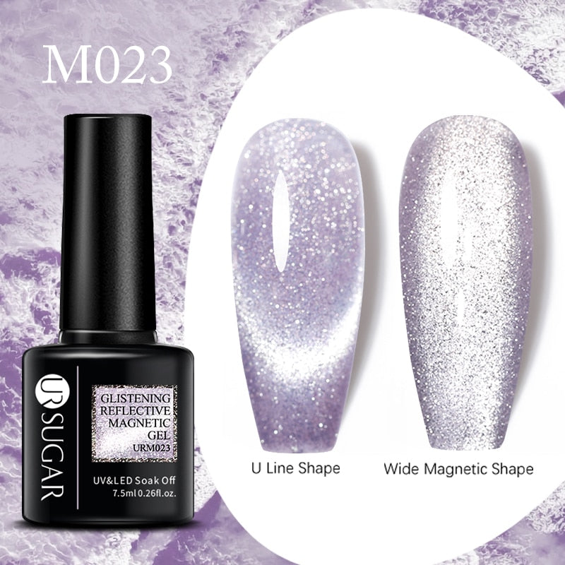 Sparkling Gel Nail Polish Reflective Glitter Semi Permanent Need Base Top Coat 7.5ml