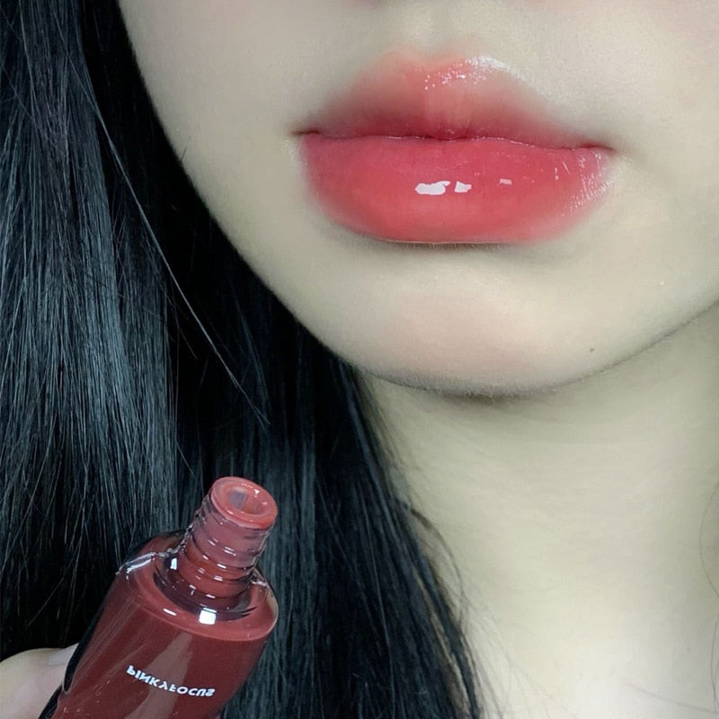 Water Lip Glaze High Gloss Moisturizing Sexy Red Lip Tint - LONGLASTING