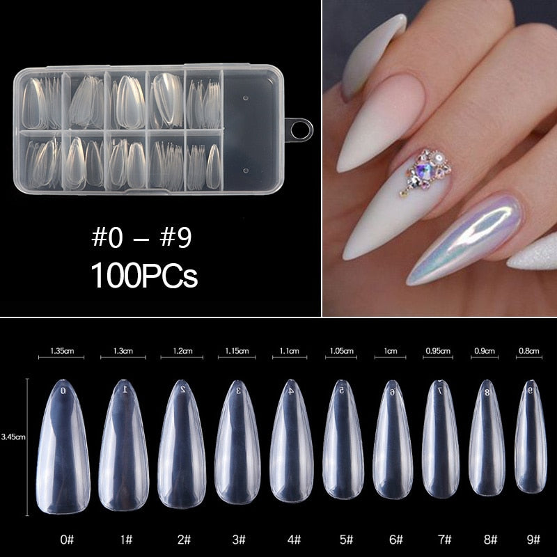100-500pcs False Ballerina Natural Look Nails