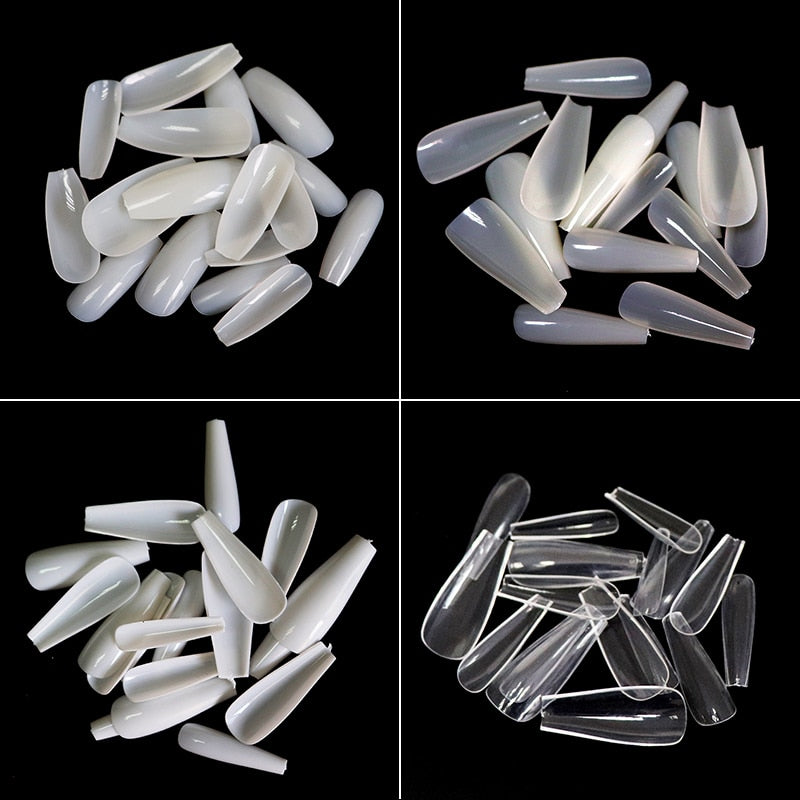 100-500pcs False Ballerina Natural Look Nails