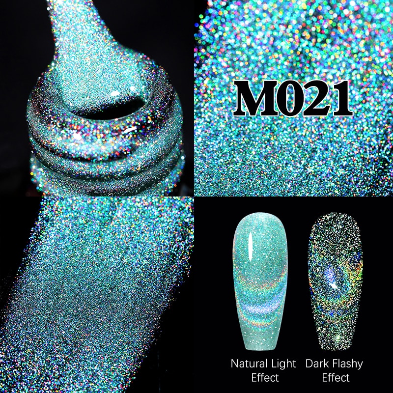 Sparkling Gel Nail Polish Reflective Glitter Semi Permanent Need Base Top Coat 7.5ml