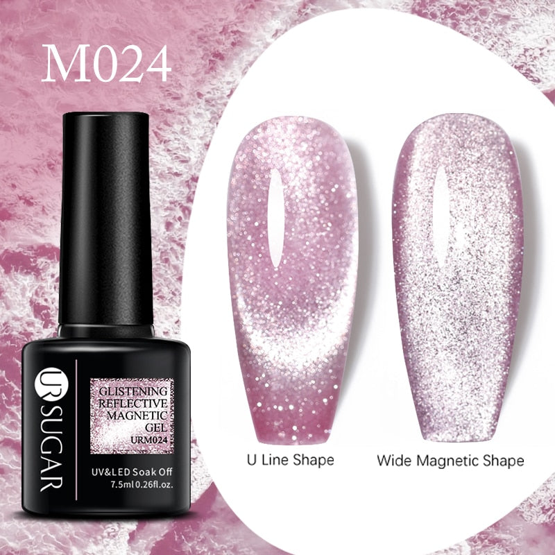 Sparkling Gel Nail Polish Reflective Glitter Semi Permanent Need Base Top Coat 7.5ml