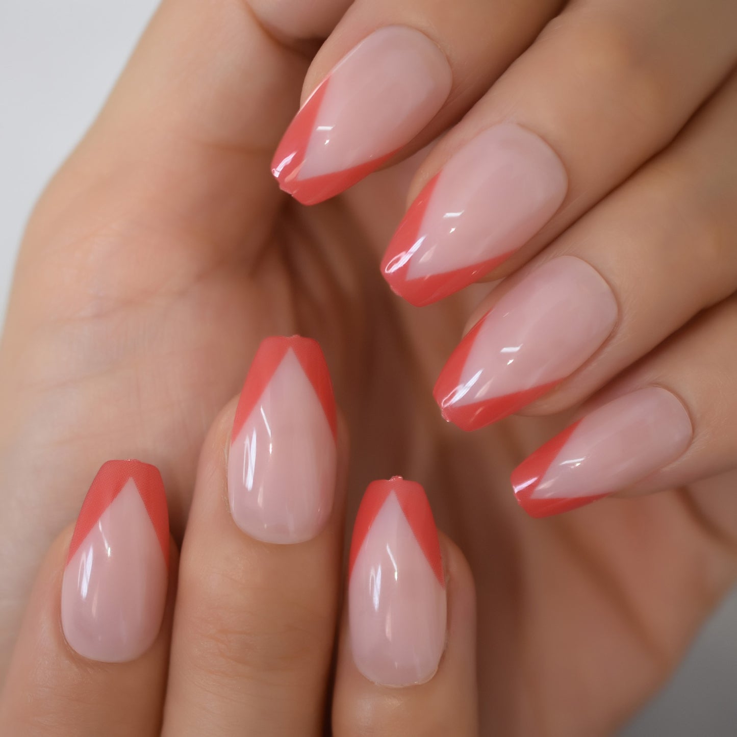 Salon Acrylic Press On French Nails Short Length