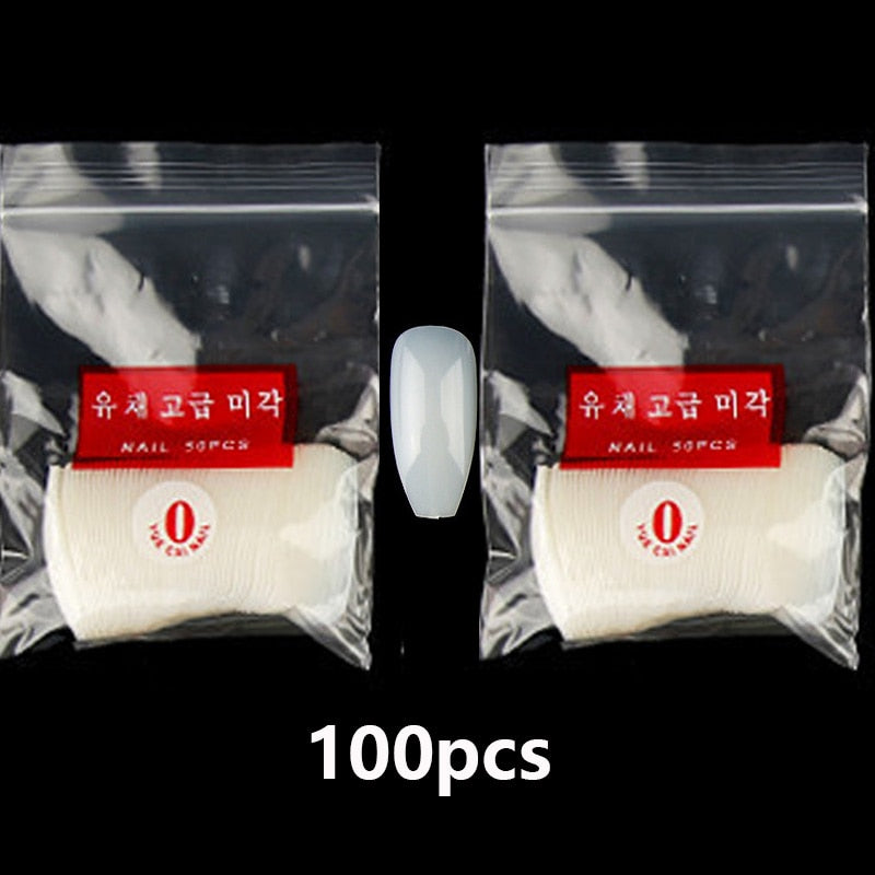 100-500pcs False Ballerina Natural Look Nails