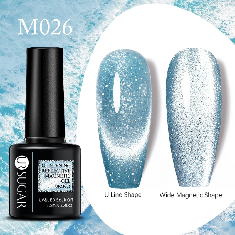 Sparkling Gel Nail Polish Reflective Glitter Semi Permanent Need Base Top Coat 7.5ml