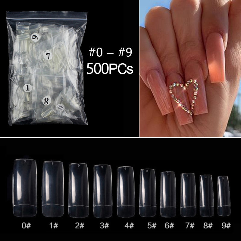 100-500pcs False Ballerina Natural Look Nails
