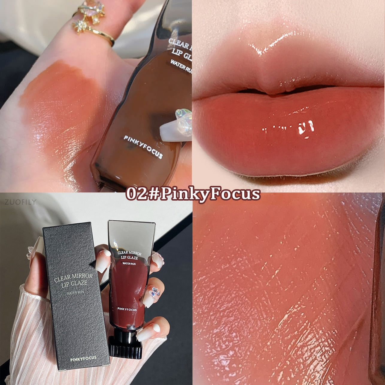 Water Lip Glaze High Gloss Moisturizing Sexy Red Lip Tint - LONGLASTING