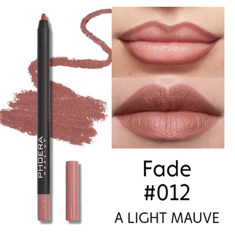 Waterproof Matte Lipliner Pencil Red Contour Tint 12 Colors