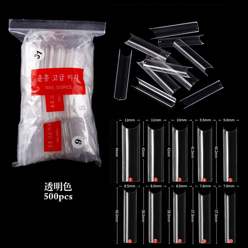 100-500pcs False Ballerina Natural Look Nails