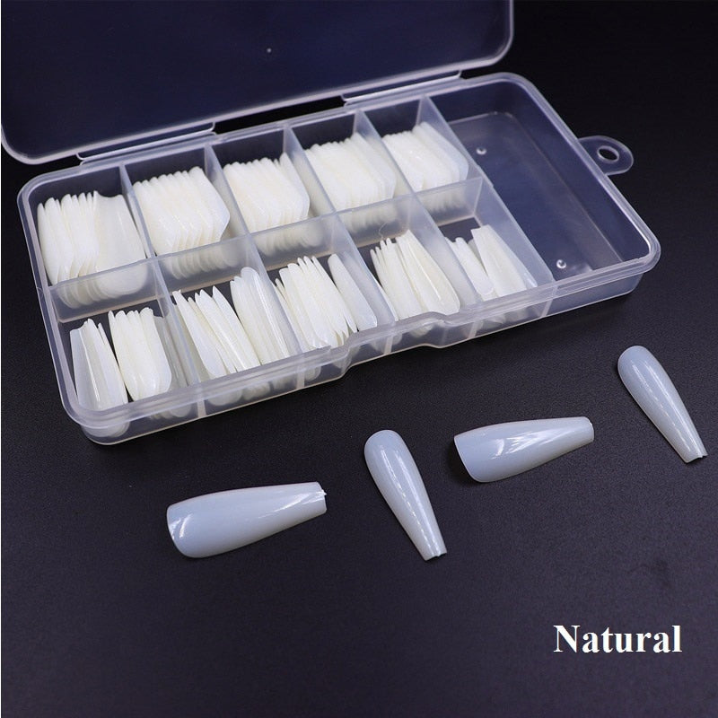 100-500pcs False Ballerina Natural Look Nails