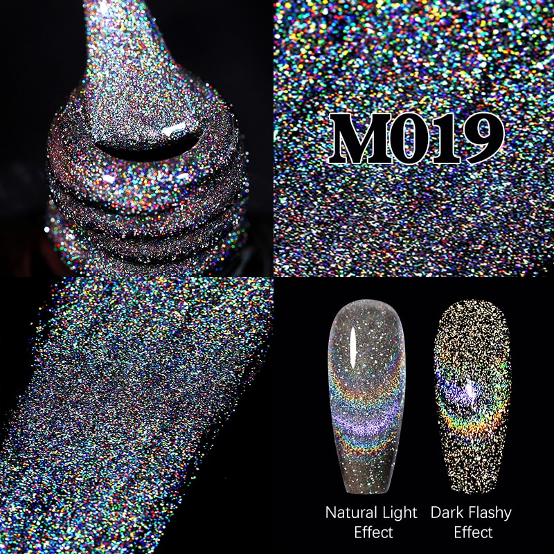 Sparkling Gel Nail Polish Reflective Glitter Semi Permanent Need Base Top Coat 7.5ml