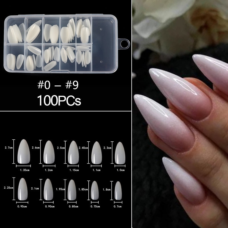 100-500pcs False Ballerina Natural Look Nails