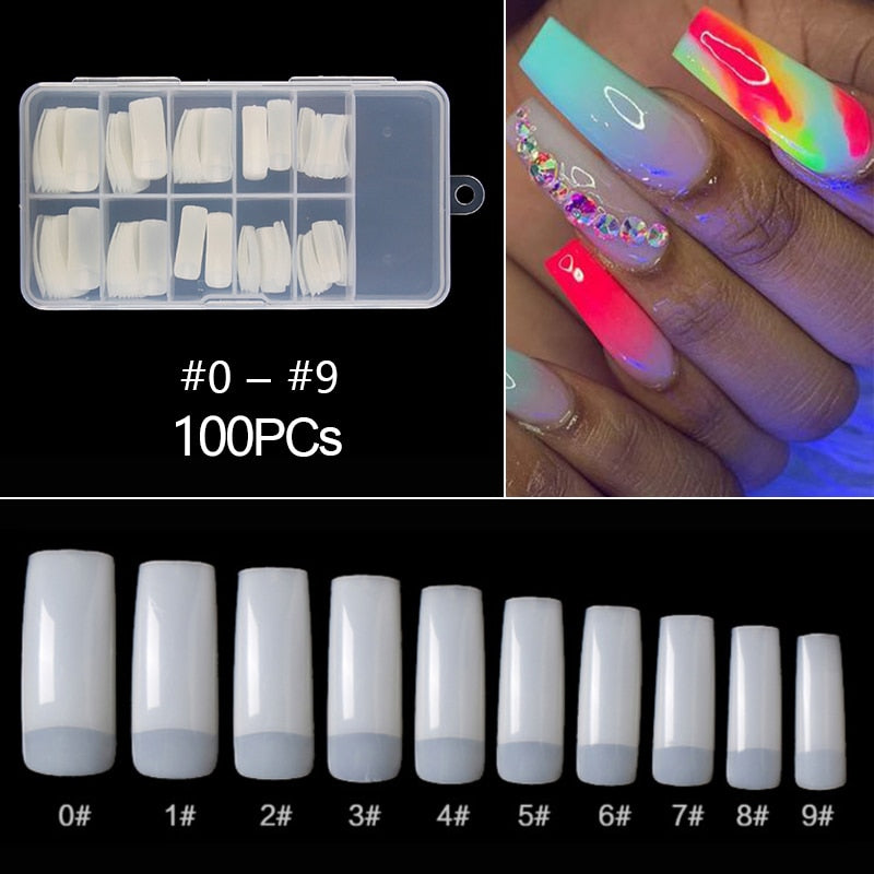 100-500pcs False Ballerina Natural Look Nails
