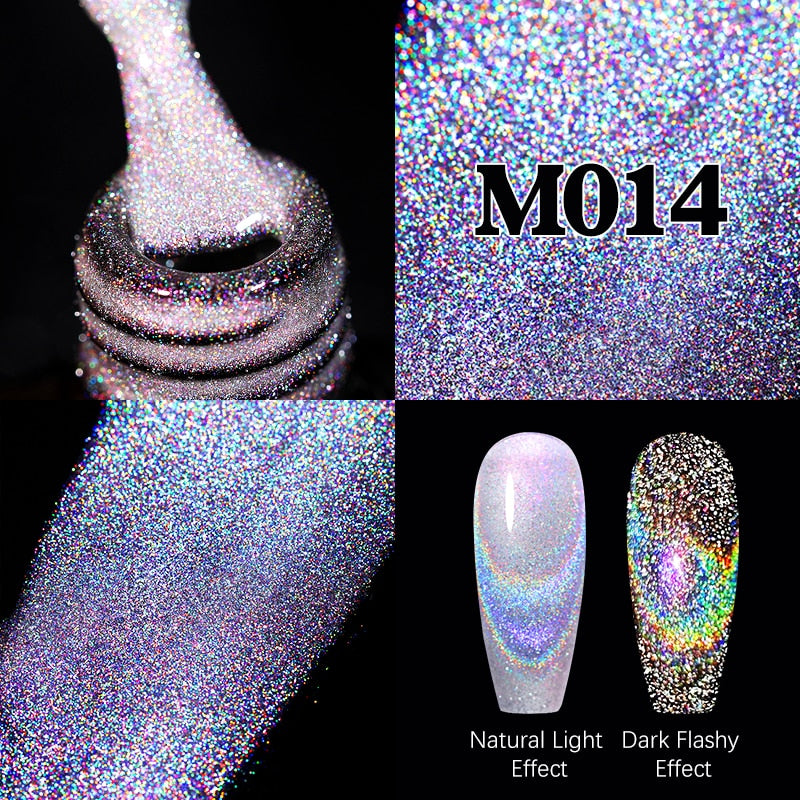 Sparkling Gel Nail Polish Reflective Glitter Semi Permanent Need Base Top Coat 7.5ml