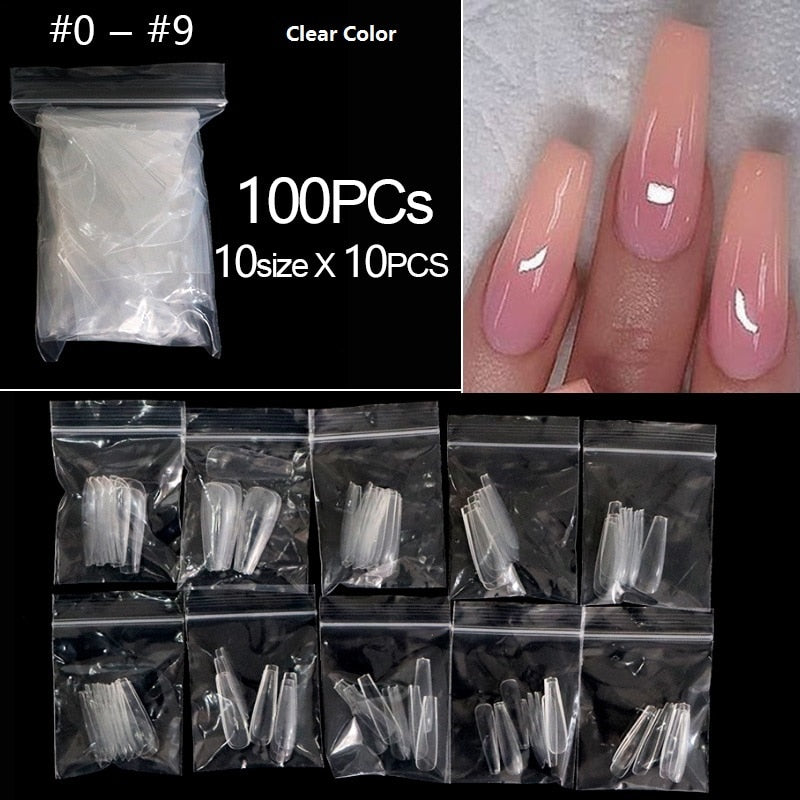 100-500pcs False Ballerina Natural Look Nails