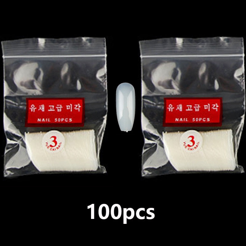 100-500pcs False Ballerina Natural Look Nails