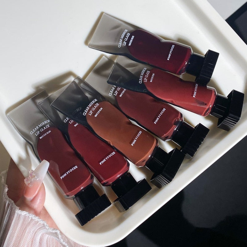 Water Lip Glaze High Gloss Moisturizing Sexy Red Lip Tint - LONGLASTING